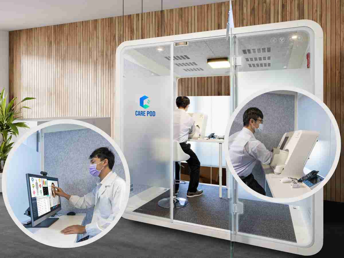 达擎于医疗科技展中展出＂远距诊疗舱＂，，，以因应医疗数字化及社会高龄化趋势下、、复诊及慢性病患等族群对于远距看诊需求逐渐升高所推出的创新整合方案。。多功能合一、、高隐私性的远距诊疗舱可根据病患端与医师端的不同需求，，提供弹性化及客制化功能，，节省医生和病患的精力及时间