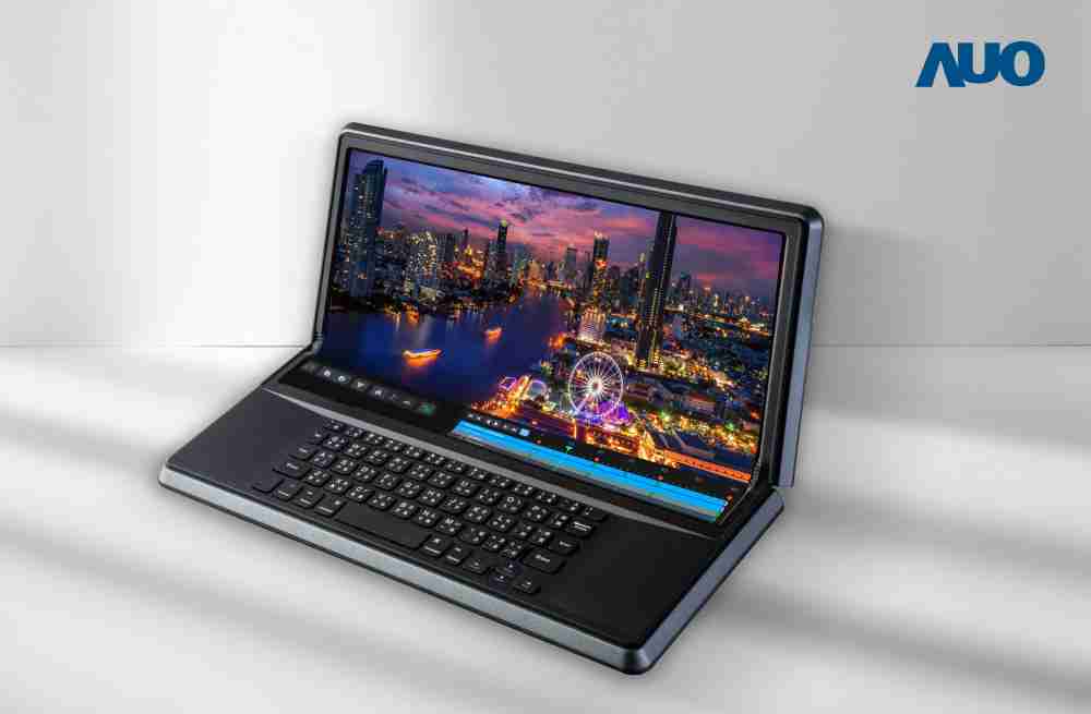 2468BET14.6吋Micro LED折迭显示屏幕，，，，搭配半径4mm的弯折绞炼，，，以及高画素、、、、高亮度、、、、高对比度的显示技术特点，，，，即便在大视角下仍保有绝佳色相与亮度