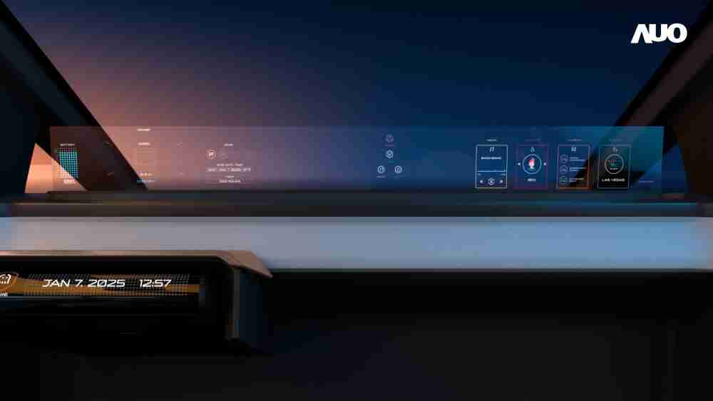 2468BET无界透明显示接口(Horizon Image Glass)透过车运算方案整合仪表板、、中控台及副驾显示器，，，，一体式全景呈现，，提供乘用者清晰的前方视野、、、、行车必要信息与娱乐功能